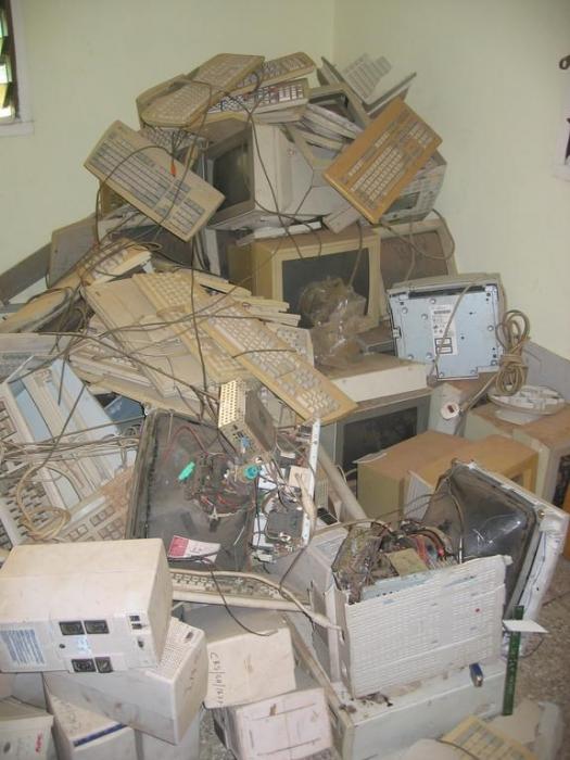 Computers collected for recycling in Accra