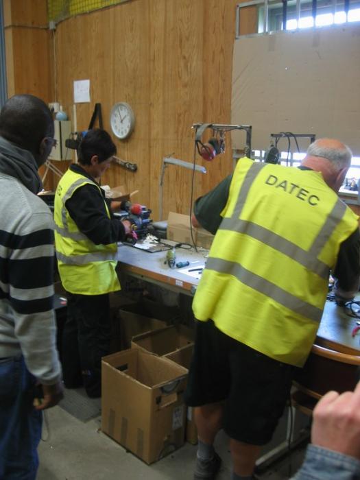 Dismantling laptops at Datec in Sweden